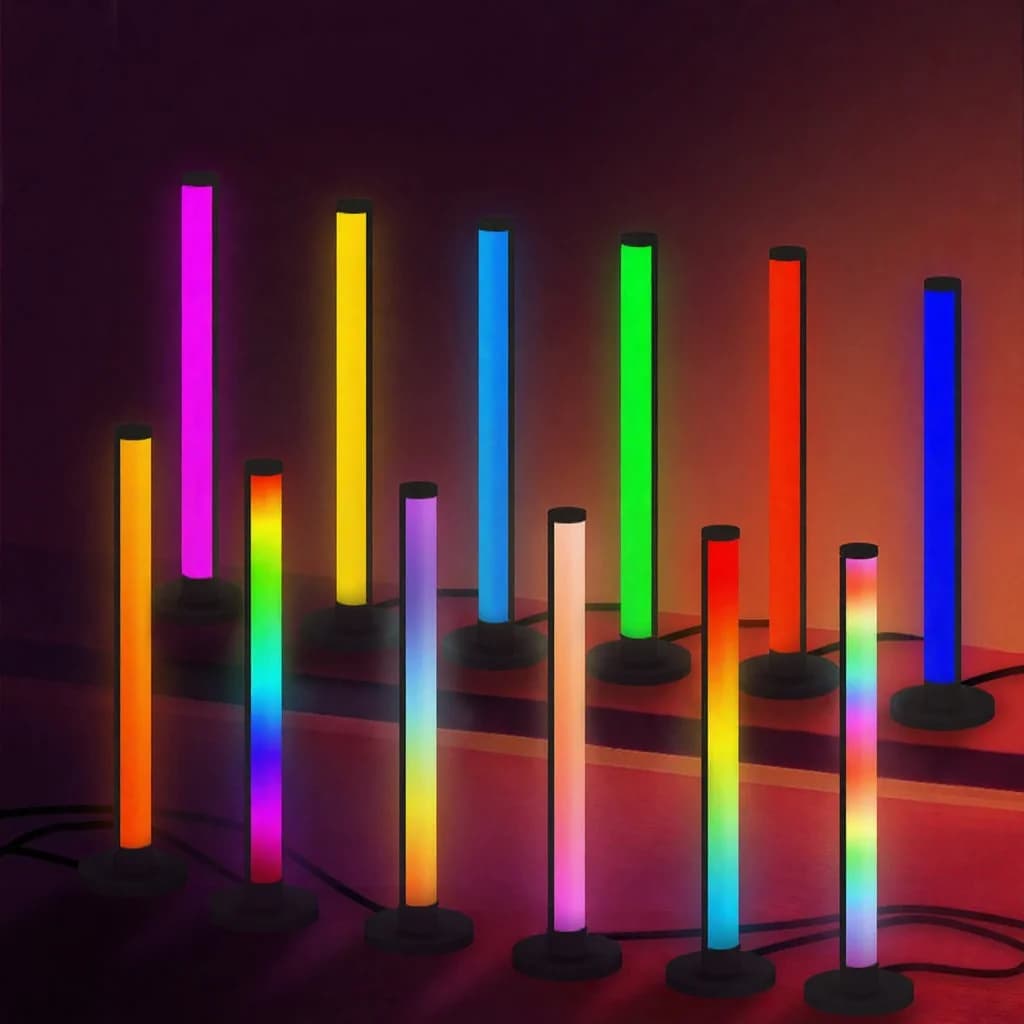 Luminária de Mesa LED RGB com Controle por App e Reação ao Som