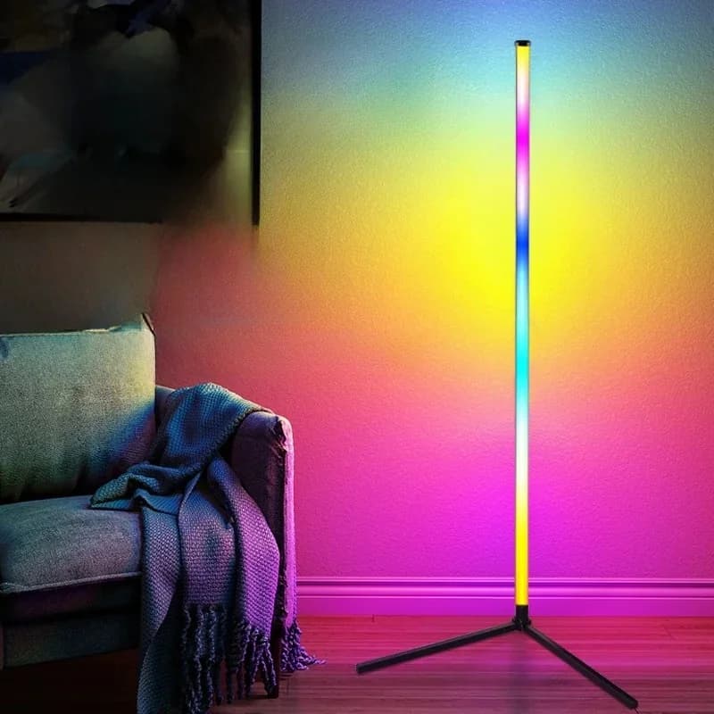 Luminária de Chão RGB com Sincronização Musical, Controle Remoto e App