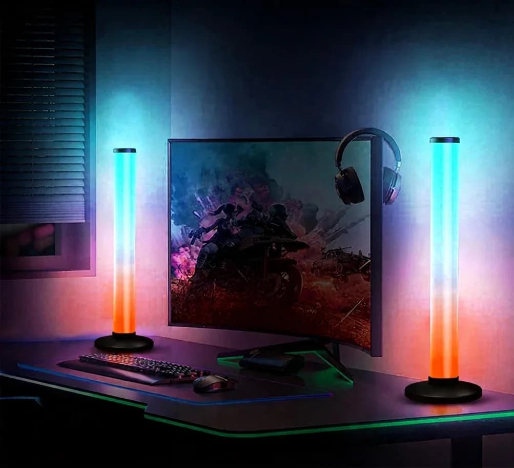 Abajur de Mesa RGB Reativo ao Som 360 Graus com Controle por App e Remoto