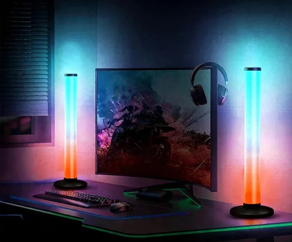 Abajur de Mesa RGB Reativo ao Som 360 Graus com Controle por App e Remoto