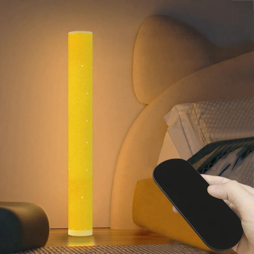 Luminária de Piso LED RGB com Padrão de Estrelas, Controle Remoto e por App