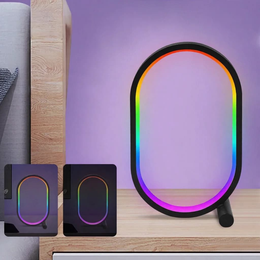Luminária de Mesa RGB com Sincronização Musical, Controle por App e Luzes Reativas ao Som