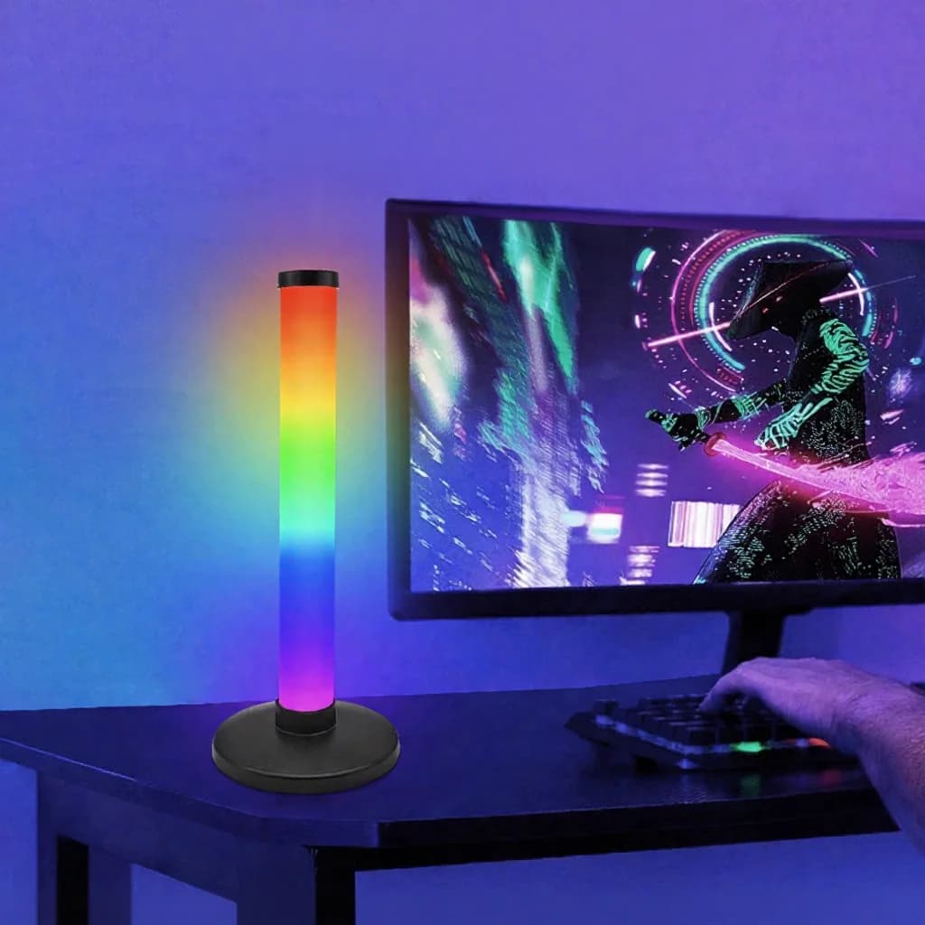 Luz de Ambiente RGB Reativa ao Som para Setup Gamer de Mesa