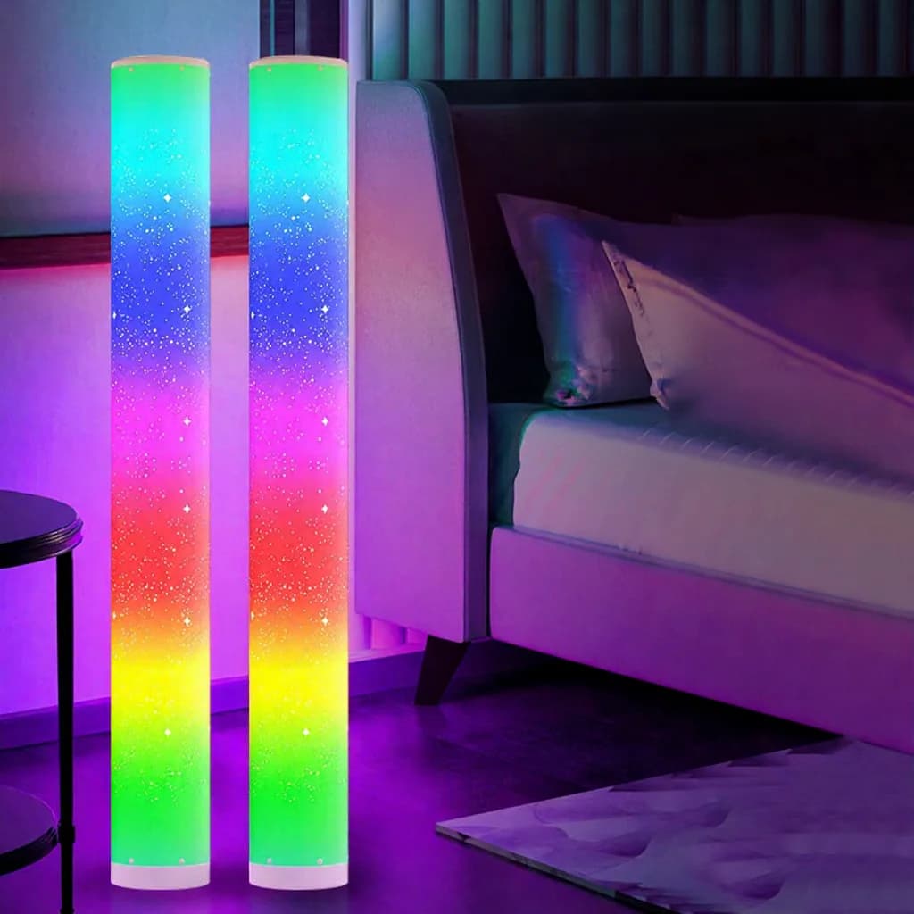 Luminária de Piso LED RGB com Efeito Estrelado e Controle Remoto