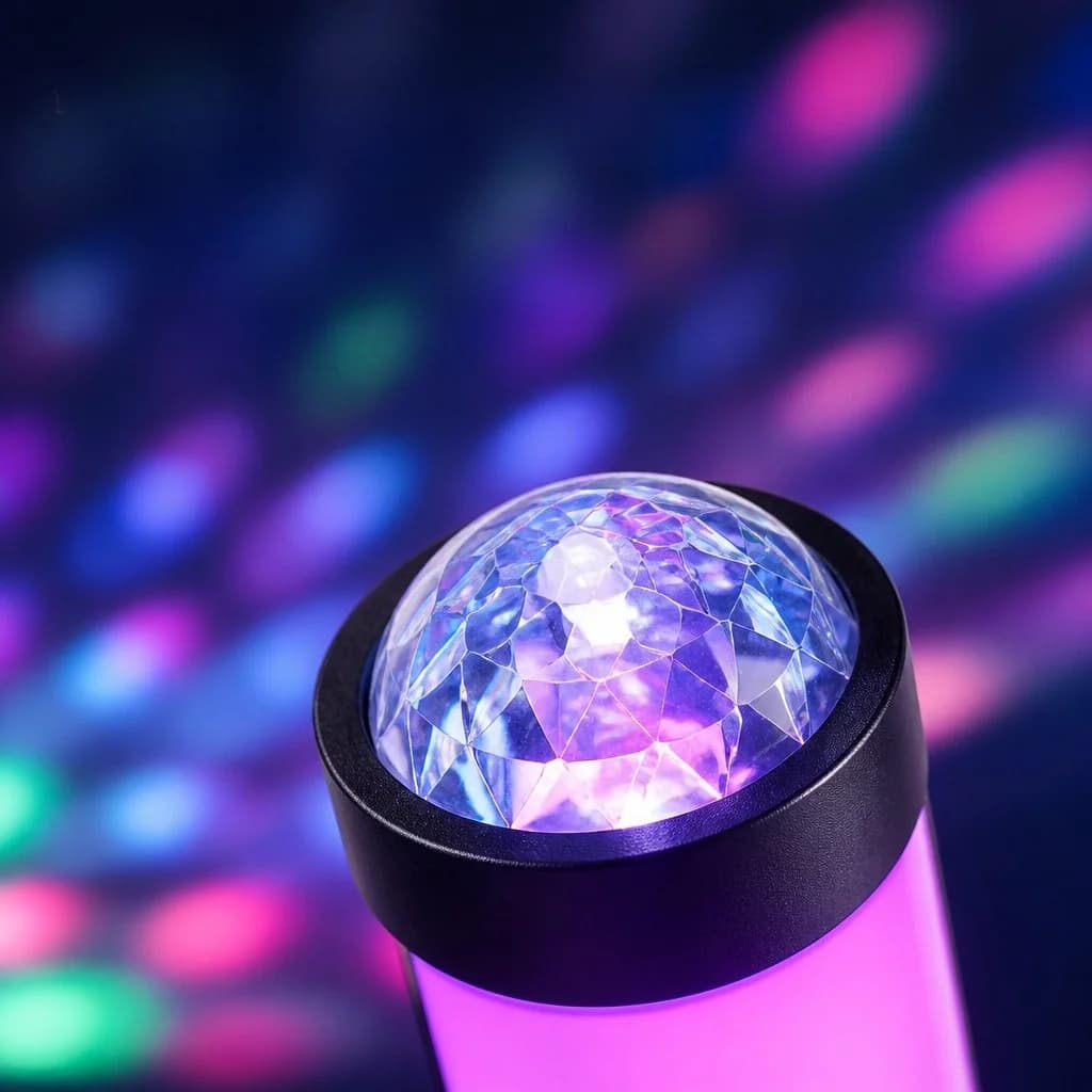 Luminária de Projeção RGB com Sincronização Musical e Controle Remoto