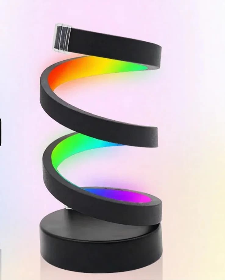Lâmpada de Ambiente RGB em Espiral com Luz Reativa ao Som e Controle por App