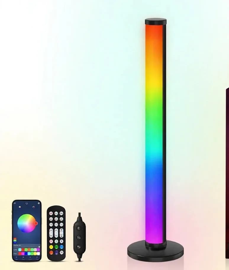 Luminária de Mesa LED RGB com Controle por App e Reação ao Som