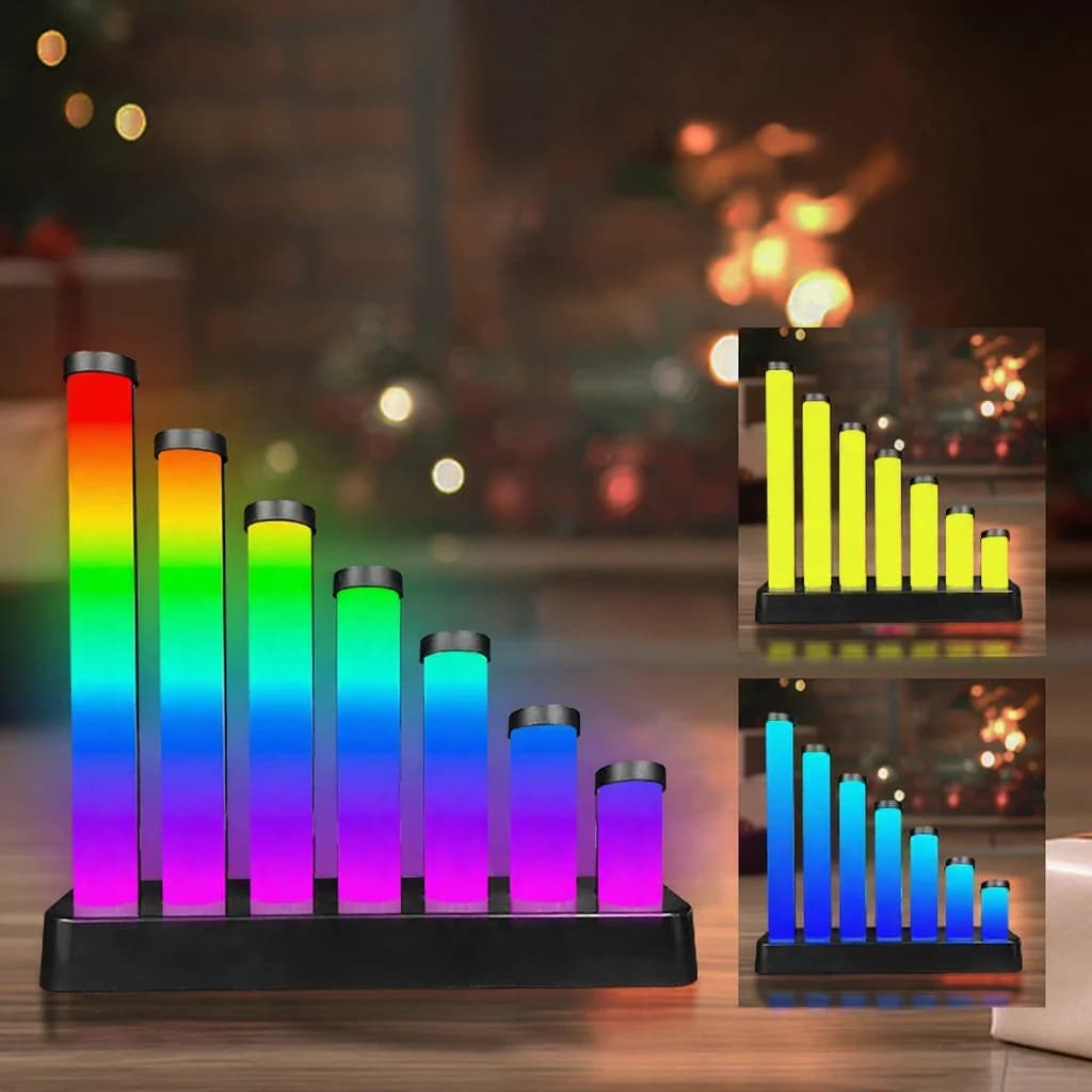 Luminária de Mesa LED RGB Reativa ao Som com Controle por App