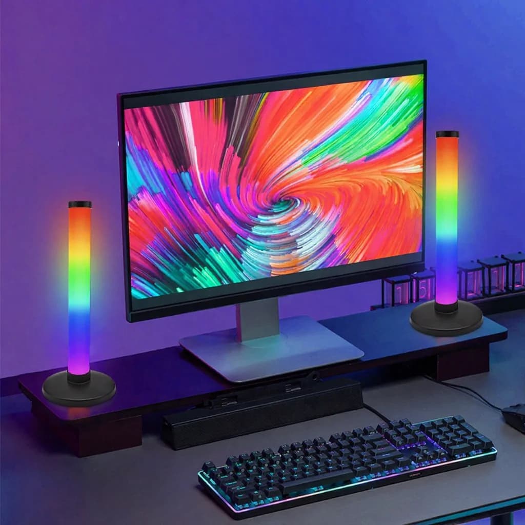 Luz de Ambiente RGB com Sincronização de Som e Controle por App para Mesa