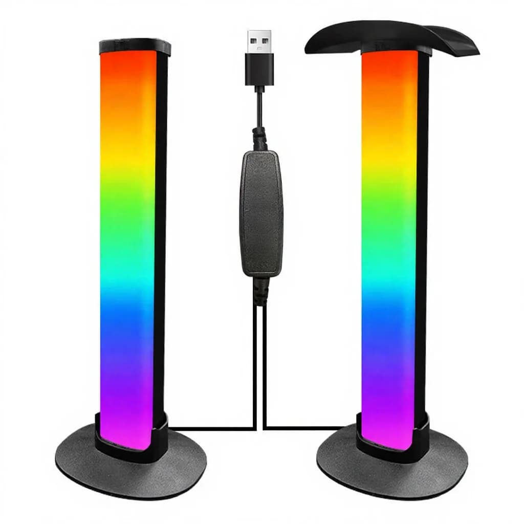 Luminária de Atmosfera RGB para Jogos com Suporte para Fone de Ouvido e Sincronização de Som