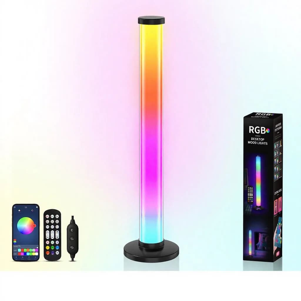 Luz Ambiente USB de Mesa RGB Reativa ao Som 360 Graus