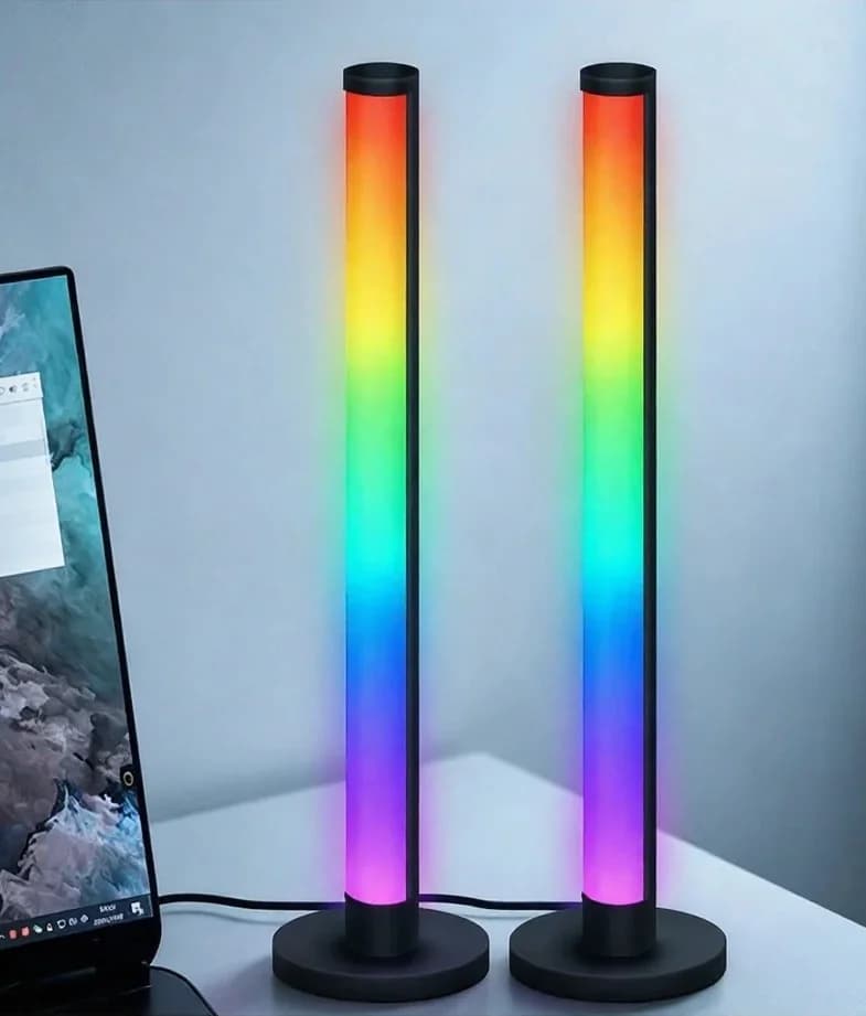 Luminária de Mesa LED RGB com Controle por App e Reação ao Som