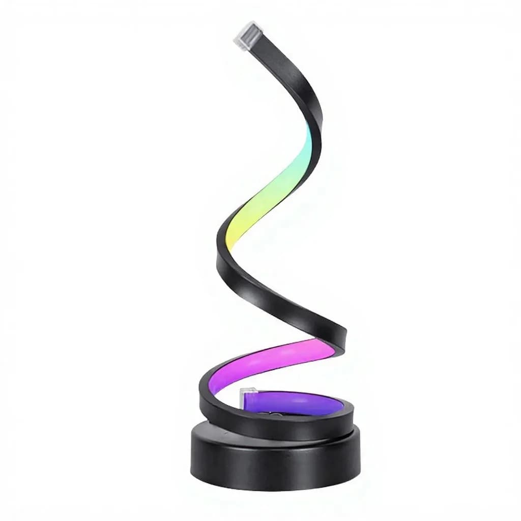 Lâmpada de Ambiente RGB em Espiral com Luz Reativa ao Som e Controle por App