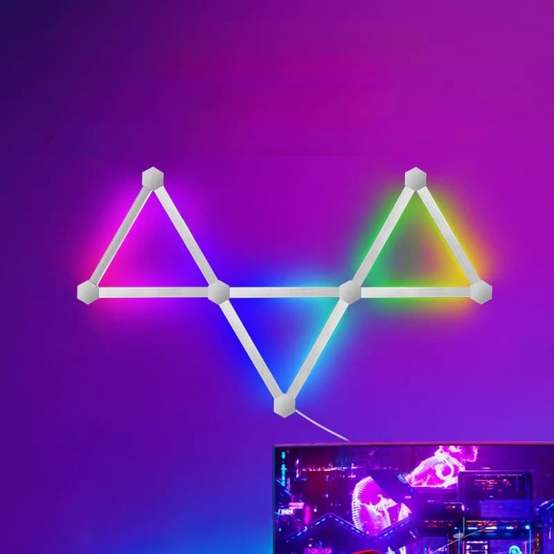 Luzes de Parede LED RGB Inteligentes Modulares com Controle por App e Sincronização Musical