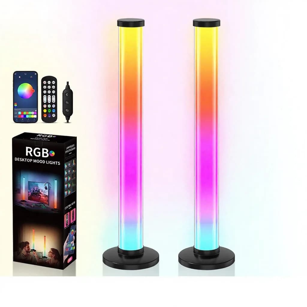 Abajur de Mesa RGB Reativo ao Som 360 Graus com Controle por App e Remoto