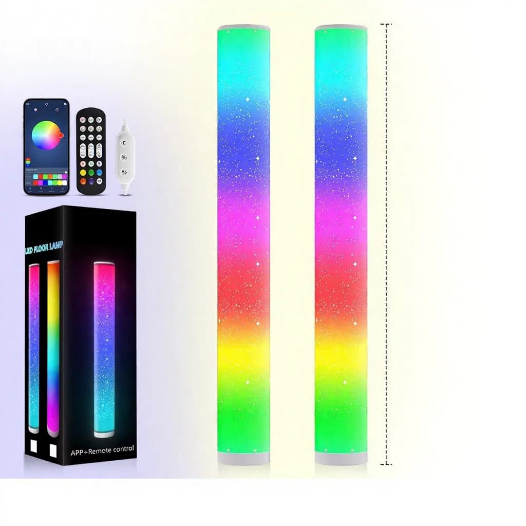 Luminária de Piso LED RGB com Efeito Estrelado e Controle Remoto