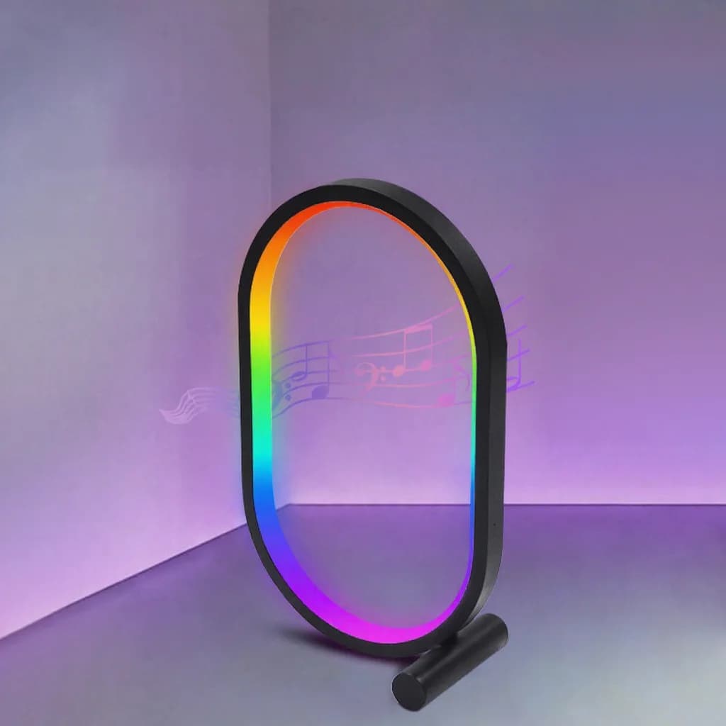 Luminária de Mesa RGB com Sincronização Musical, Controle por App e Luzes Reativas ao Som