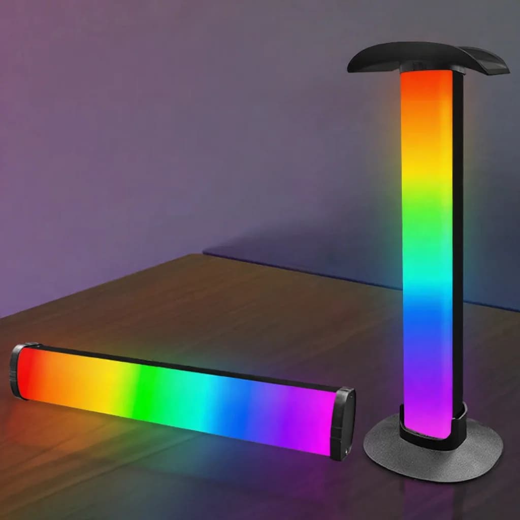 Luminária de Atmosfera RGB para Jogos com Suporte para Fone de Ouvido e Sincronização de Som