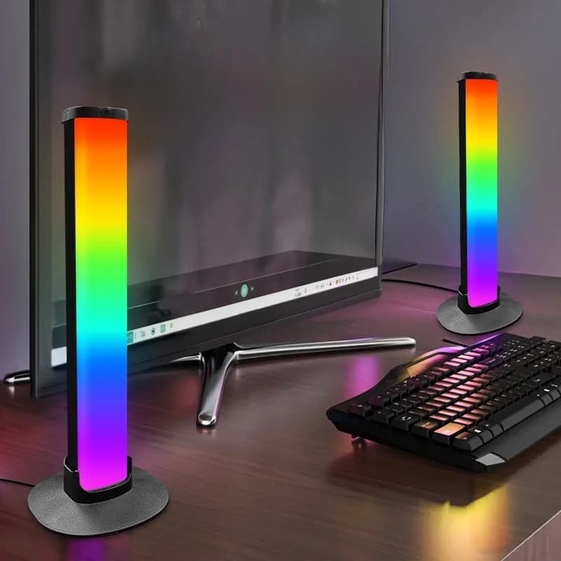 Luminária de Atmosfera RGB para Jogos com Suporte para Fone de Ouvido e Sincronização de Som