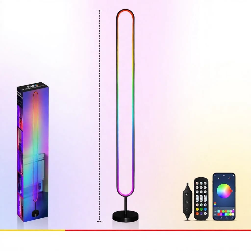 Luminária Ambiente LED RGB Ativada por Som com Controle por App