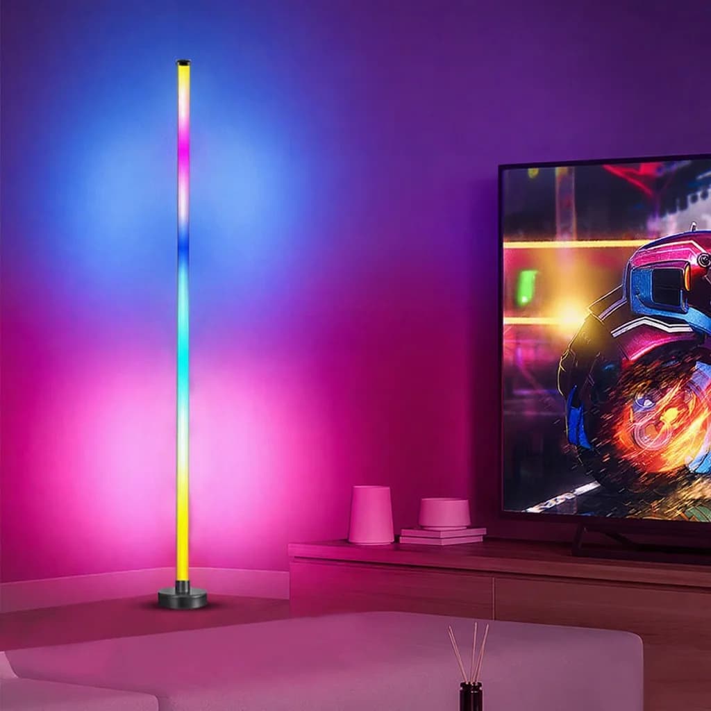 Luminária de Chão RGB com Mudança de Cor, Sincronização Musical e App