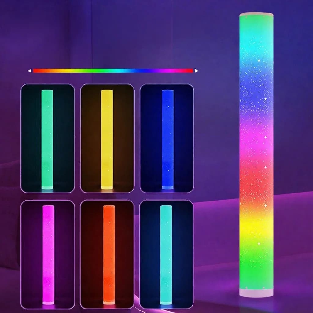 Luminária de Piso LED RGB com Efeito Estrelado e Controle Remoto