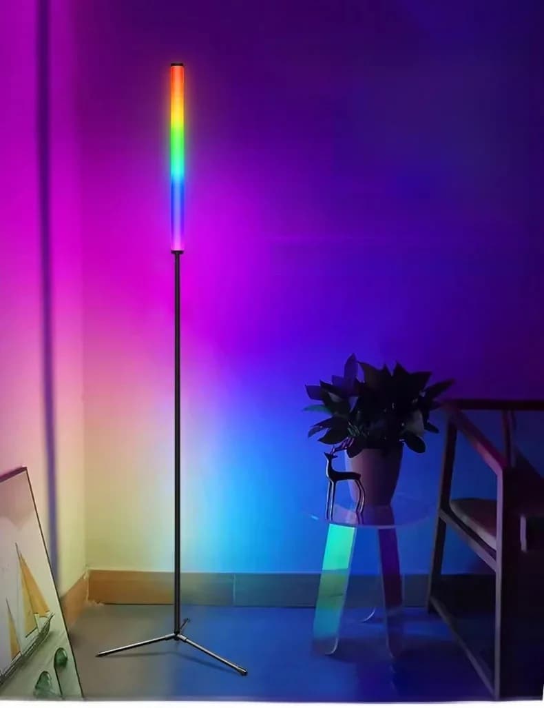 Luminária de Piso RGB com Mudança de Cor, Sincronização Musical e Controle por App