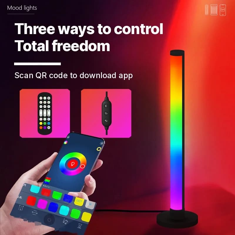 Luminária de Mesa LED RGB com Controle por App e Reação ao Som