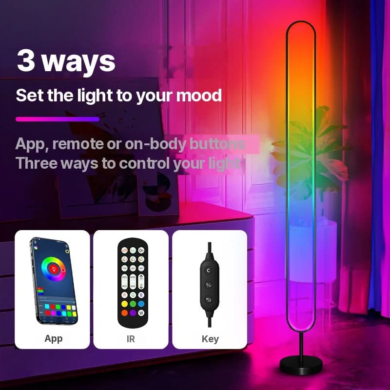 Luminária Ambiente LED RGB Ativada por Som com Controle por App