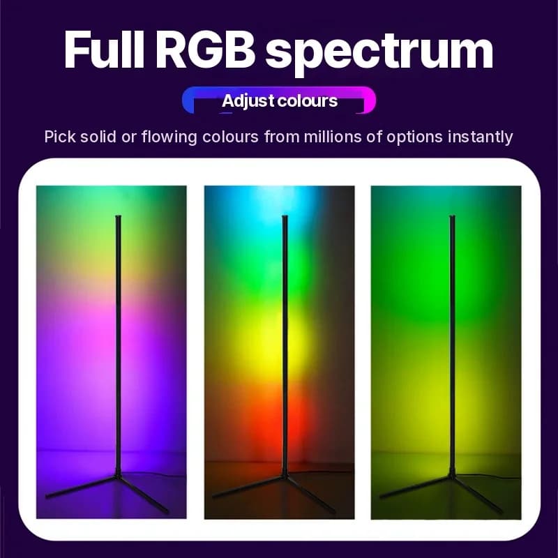 Luminária de Chão RGB com Sincronização Musical, Controle Remoto e App