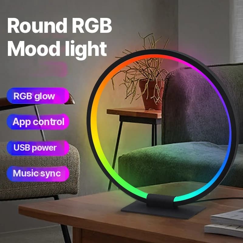 Luz Noturna de Atmosfera LED RGB com Sincronização Musical