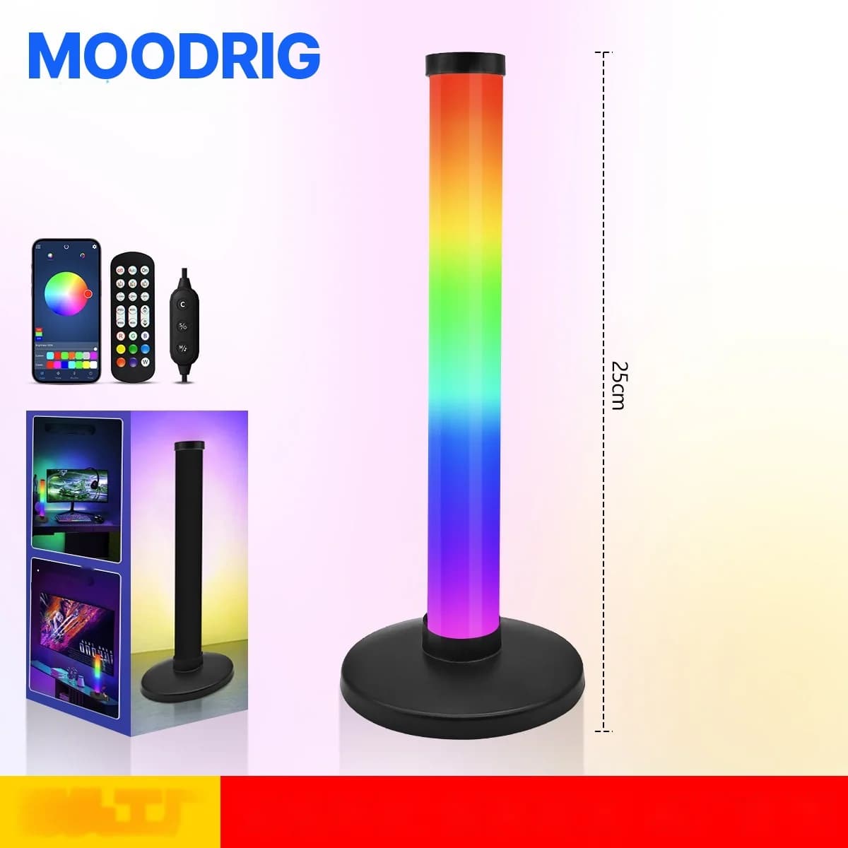 Luz de Ambiente RGB Reativa ao Som para Setup Gamer de Mesa