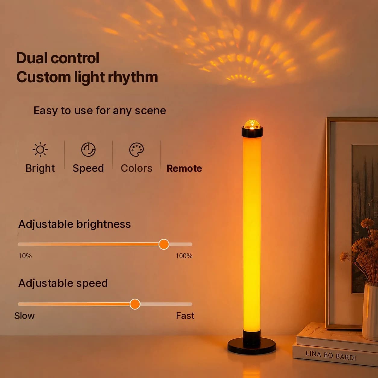 Luminária de Projeção RGB com Sincronização Musical e Controle Remoto