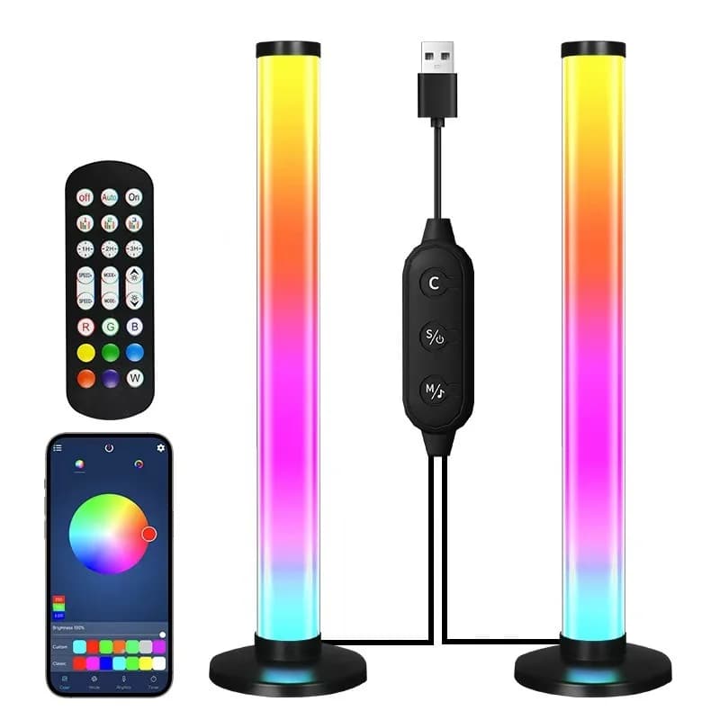 Luminária de Mesa LED RGB com Controle por App e Reação ao Som