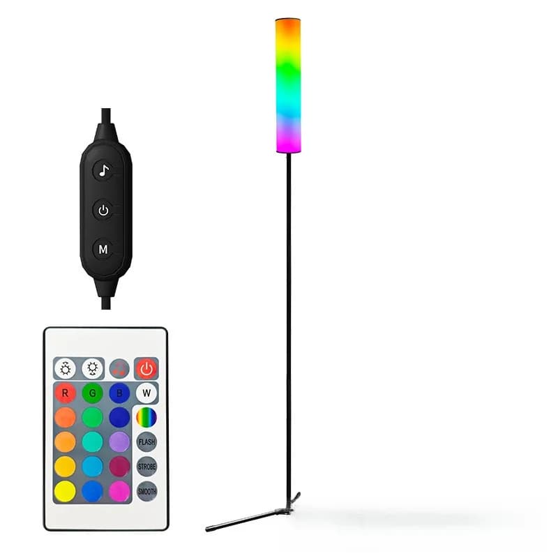 Luminária de Piso LED com Altura Ajustável, Base Tripé e Três Modos de Cor