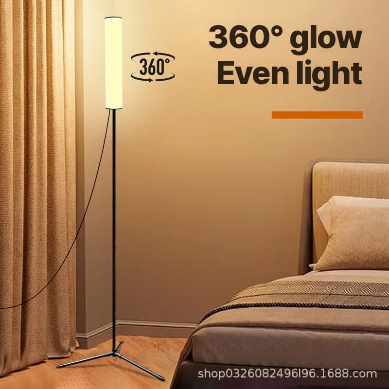 Luminária de Piso LED com Altura Ajustável, Base Tripé e Três Modos de Cor