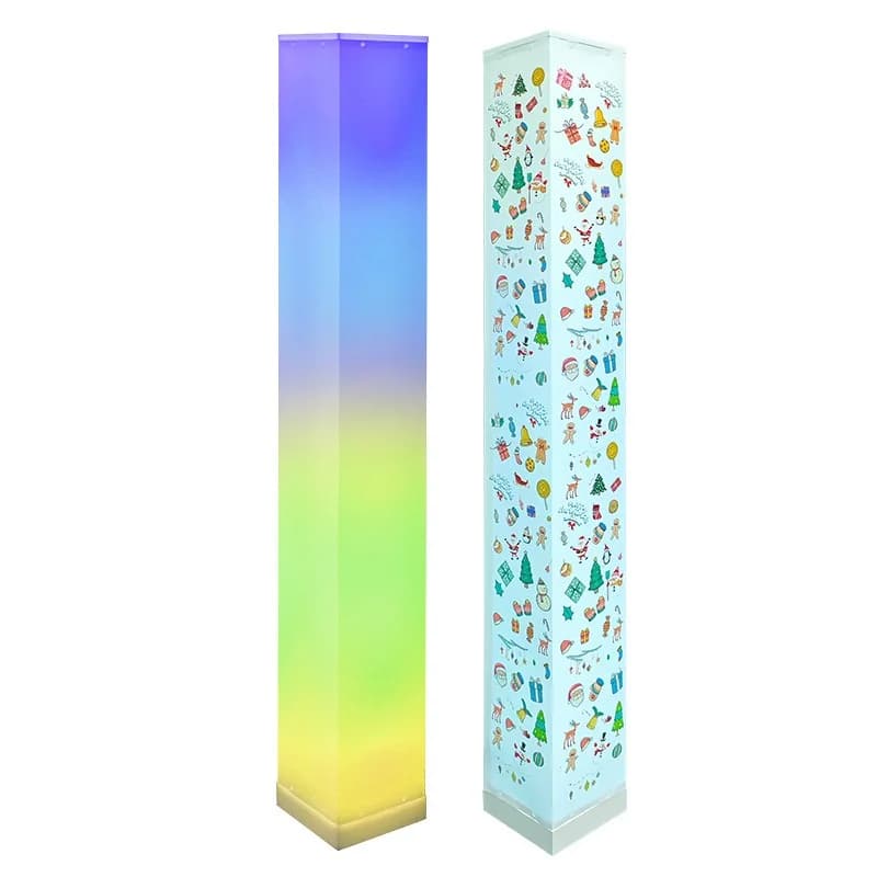 Luminária de Piso Quadrada com Controle Remoto e Luz LED Ambiente para Sala