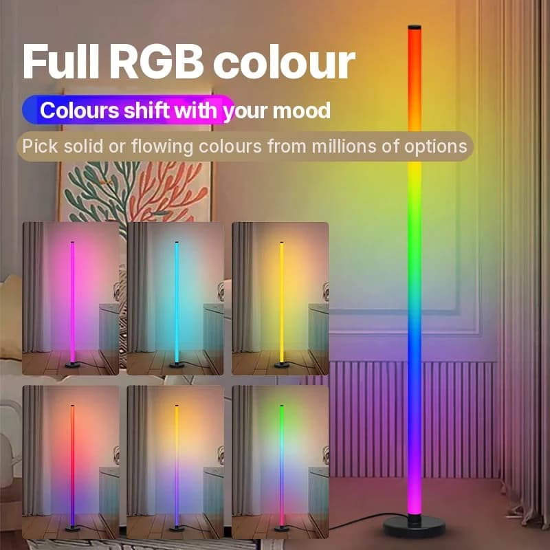 Luminária de Piso Modular RGB com Sincronização Musical e Controle por App
