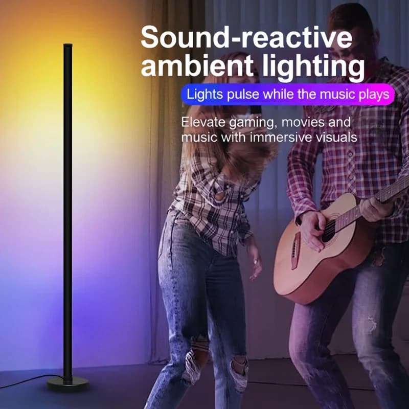 Luminária de Piso Modular RGB com Sincronização Musical e Controle por App