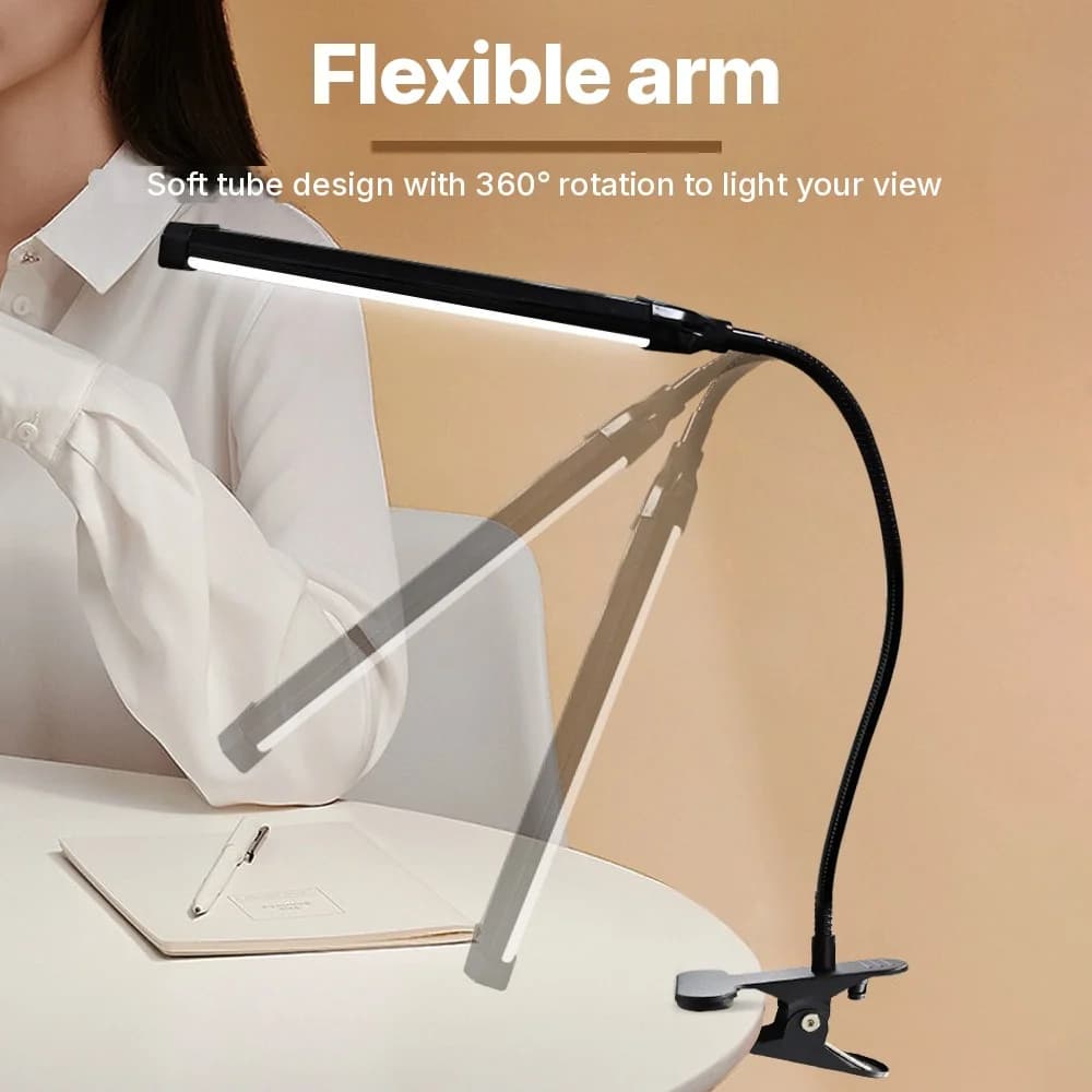Luminária de Mesa LED com Clip USB para Leitura e Estudo