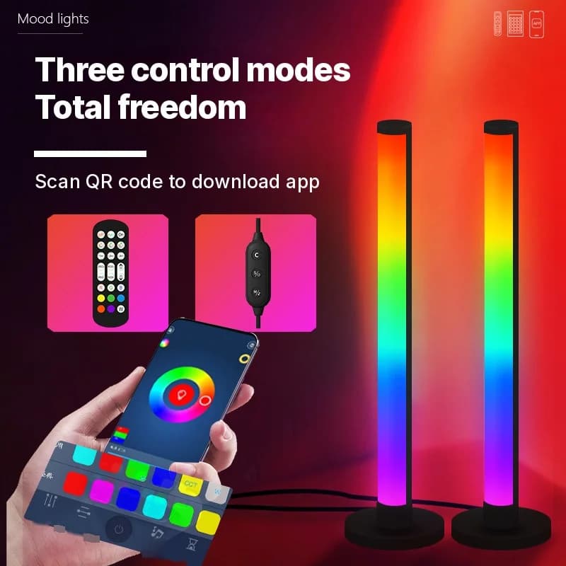 Luminária de Mesa LED RGB com Controle por App e Reação ao Som